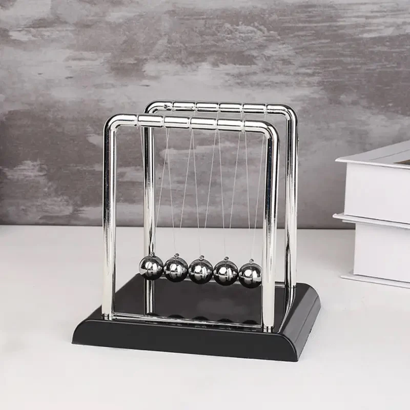 Newton's Cradle Balance ลูกเหล็กอุปกรณ์การสอนฟิสิกส์วิทยาศาสตร์ลูกตุ้มเดสก์ท็อปของเล่นความเครียดบรรเทาของขวัญตกแต่งบ้าน