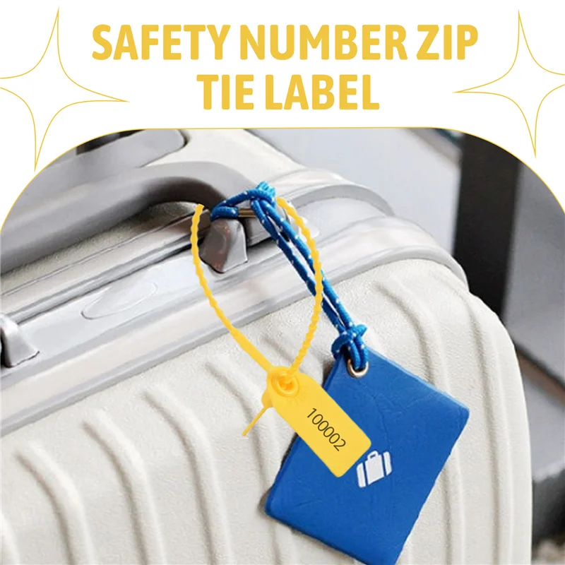 PHILE-1000 Pcs Fire Extinguisher Tags Security Tags Seals Safety Numbered Zip Ties Labels (Yellow)