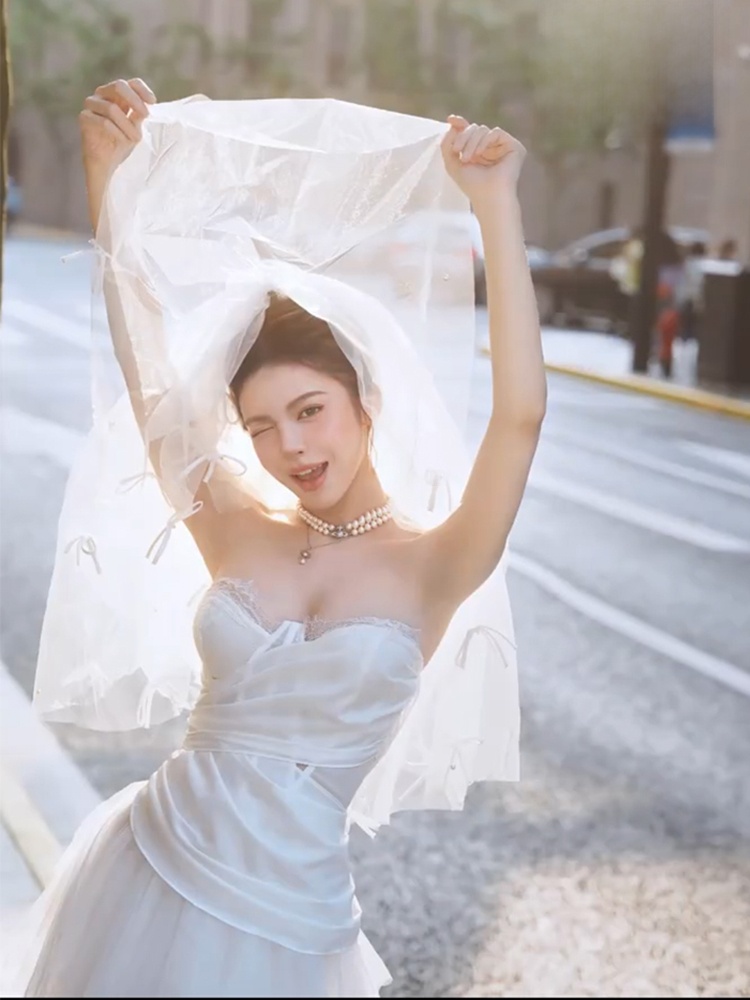 Korean Sle Bridal Headpiece Pearl Hair Accory with Cute Little Bow Knot Perfect for Wedding Dr Sling And Photooots
