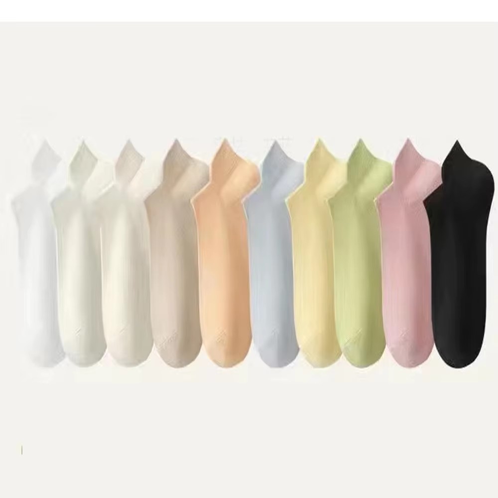 10 paar/partij effen kleur ondiepe mond sokken damesmode korte lente zomer sokken set vrouwelijke laag uitgesneden ademende koele sokken