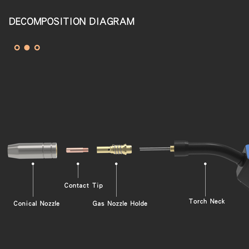 MB-15 MIG Welding Contact Tip 15AK 0.6mm 0.8mm 0.9mm 1.0mm 1.2mm Protective Nozzle For Rilon Riland Jasic Welding Supplies Kit