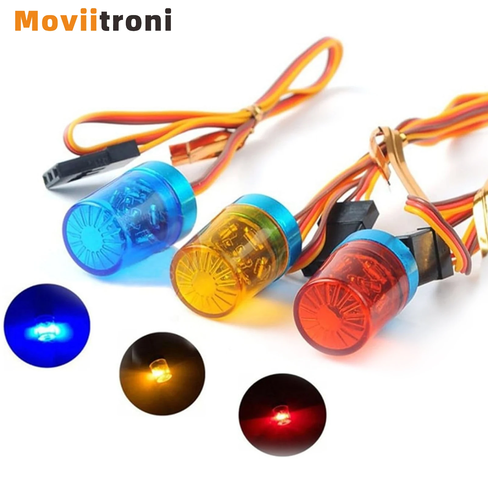 Luces de Flash Led para coche policía OD 9MM multifunción lámpara intermitente giratoria de 360 grados para 1:10 RC todoterreno coche 1:14 Tamiya Tractor