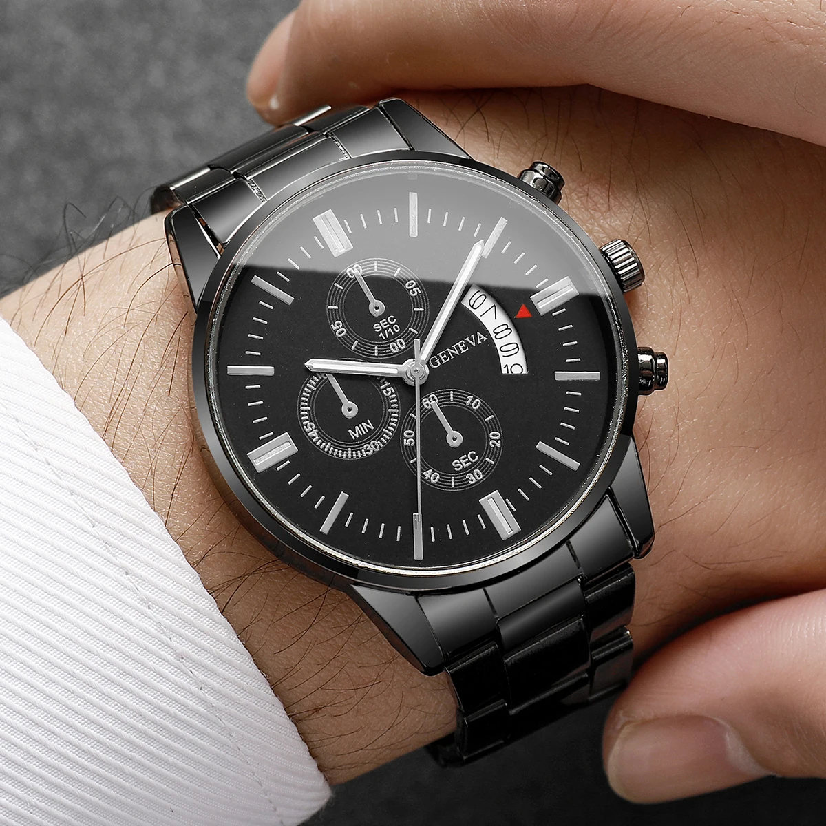 Moda masculina relógios de negócios calendário luxo relógio de quartzo para homem relógio relogio masculino montre homme (sem caixa)
