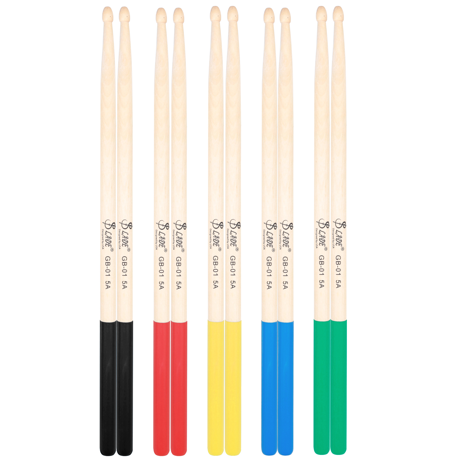 Slade 1 Paar 5a Ahorn Drumsticks profession elles Holz Percussion Zubehör 5 Farben Drum Mallets Musik instrumenten teile