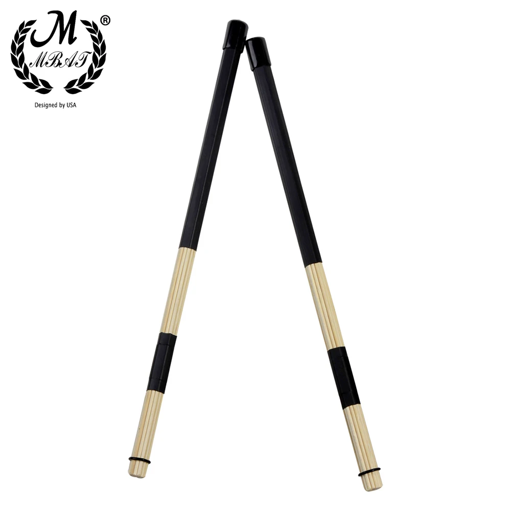 M MBAT 1 par 40CM cepillo de tambor de bambú de alta calidad baquetas varillas de tambor de Jazz cepillos varilla accesorios de percusión piezas