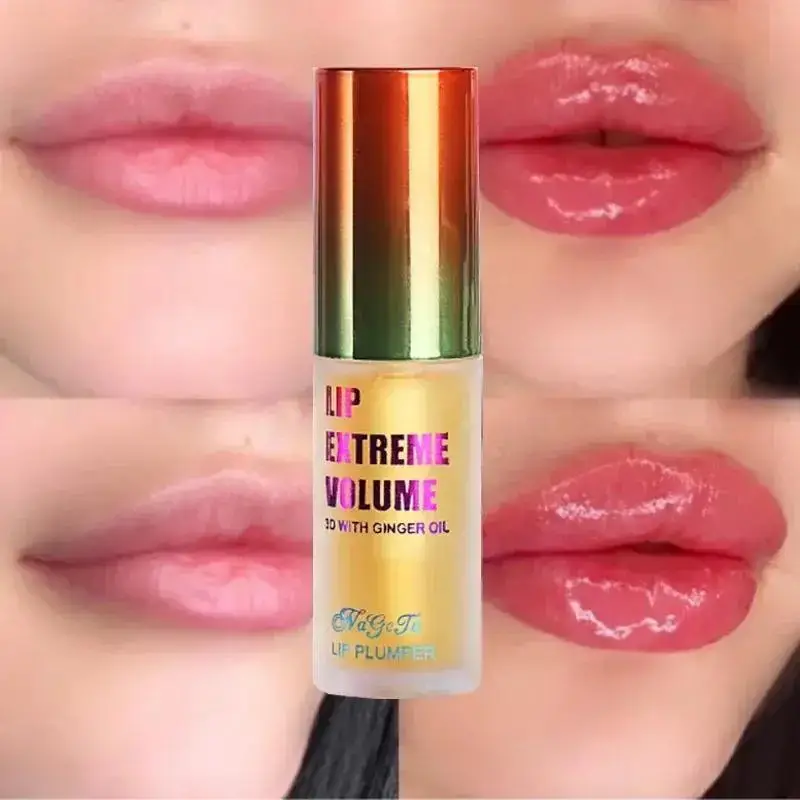 1/2 pces gengibre e hortelã lábio plumper óleo radiante, plumping lábio volumizing soro para mais suave, lábios extractores para aparência jovem e sexy