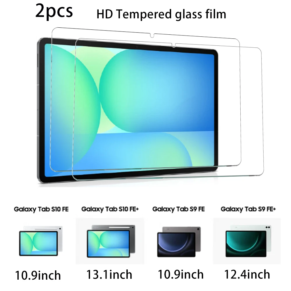 2 STUKS Voor Samsung Galaxy Tab S9FE S10FE S9FE + S10FE plus Gehard Glas Screen Protector Tablet HD Beschermende Glas film