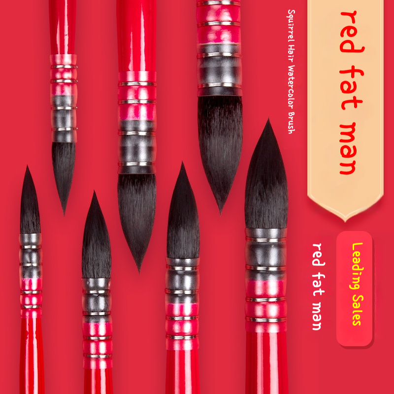 ผมกระรอกรอบหัวชี้ Mop แปรงสีน้ําแปรง Gouache แปรงปากกา Art Hook Line ปากกาสําหรับโรงเรียนอุปกรณ์ศิลปะ