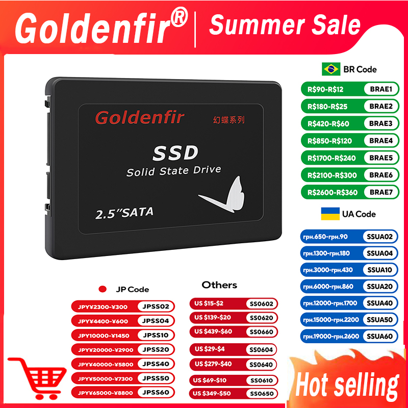 Goldenfir SSD 128 GB SATAIII SSD 512 GB 480 GB 256 GB HD 1 TB 500 GB Solid State Festplatte 2,5 für Laptop