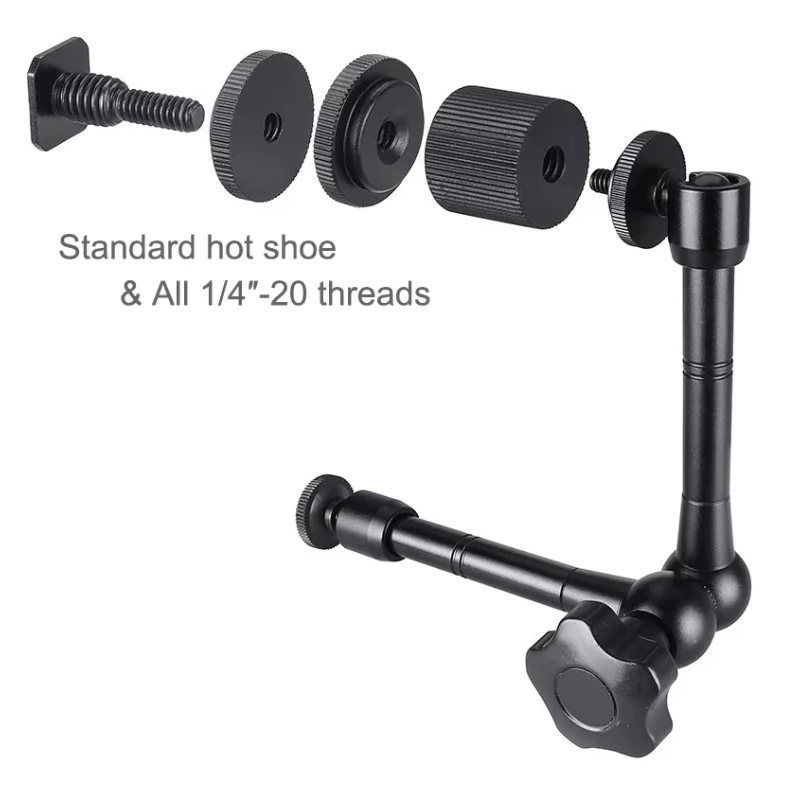 Super abrazadera de 7/11 pulgadas, brazo articulado mágico ajustable para montaje de Monitor, luz LED, cámara de vídeo LCD, cámara Flash DSLR