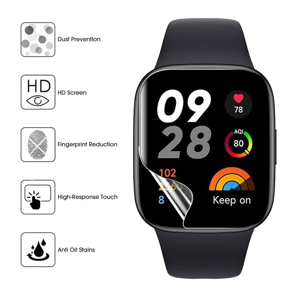 Película protectora de hidrogel para reloj Redmi 3 Active/Redmi watch3 Lite, película protectora transparente suave, protección de pantalla completa, 3/6 Uds.