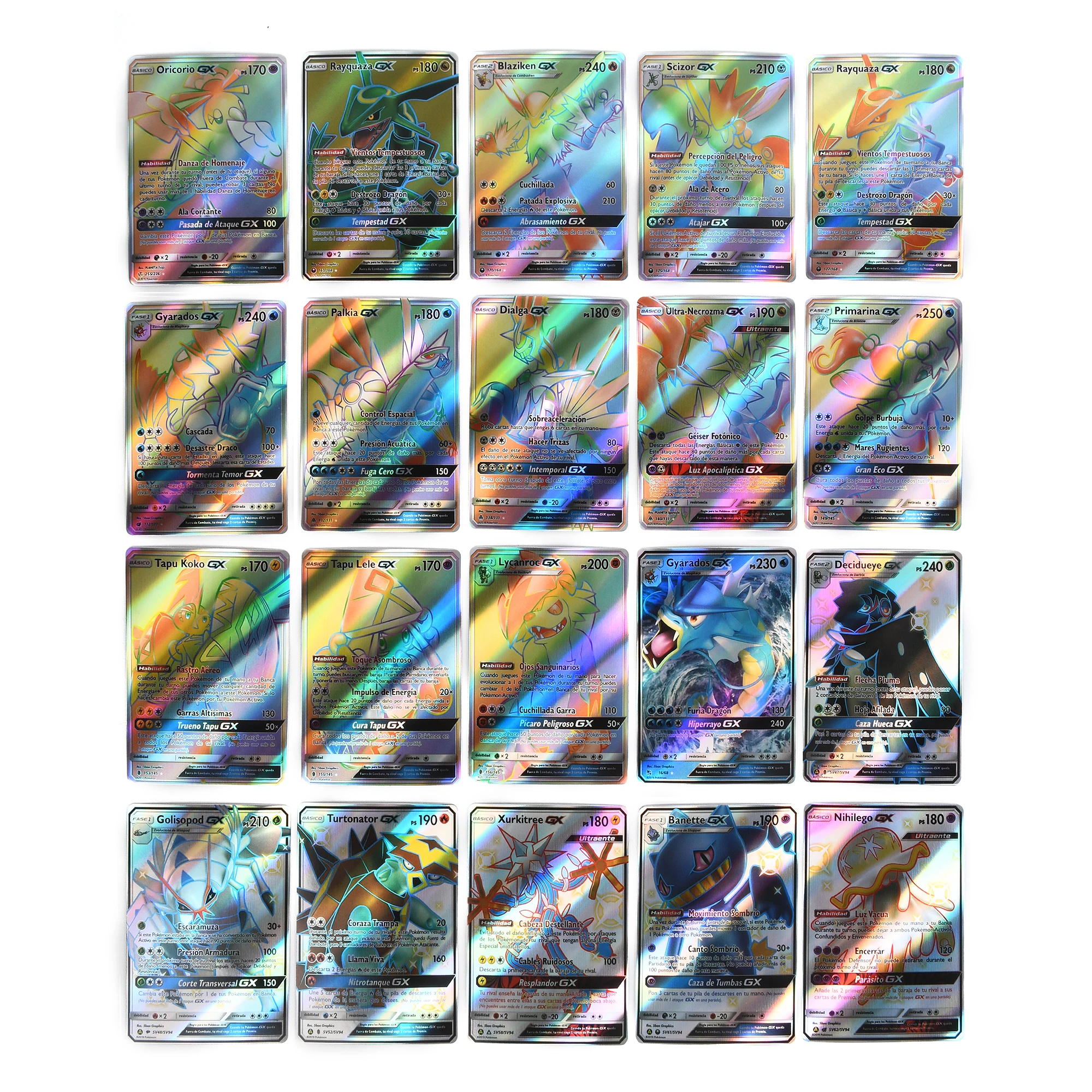 20 шт./компл. испанские карты gx cartas pokemon испанская карта с подарками для детей Gx V Max VMAX
