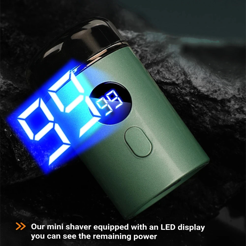 Mini rasoio elettrico ricaricabile per uomo e donna – Rasoio portatile con display digitale a LED Ricarica USB di tipo C per auto e uso domestico