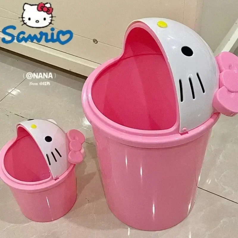 Novo sanrio hello kitty lixo lata de lixo lixo binanrio kawaii cesta de papel pode sala estar quarto