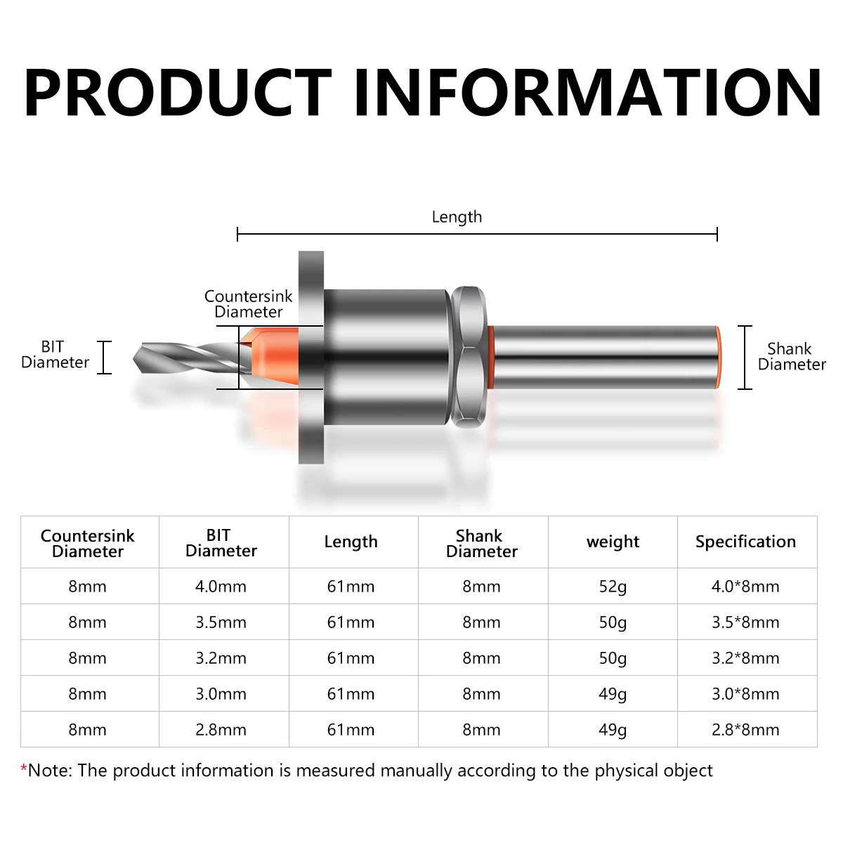8mm 10mm Shank Adjustable Countersink Woodworking Router Core Limiter Alloy Drill Bits Wood Drilling Milling Cutter Screw