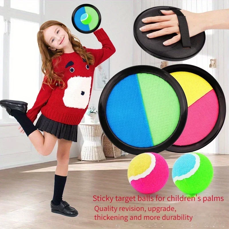 1Set Bambini Ventosa Palla appiccicosa Giocattolo Sport all'aria aperta Cattura la palla Gioco Set Lancio e cattura Giocattoli interattivi all'aperto genitore-figlio