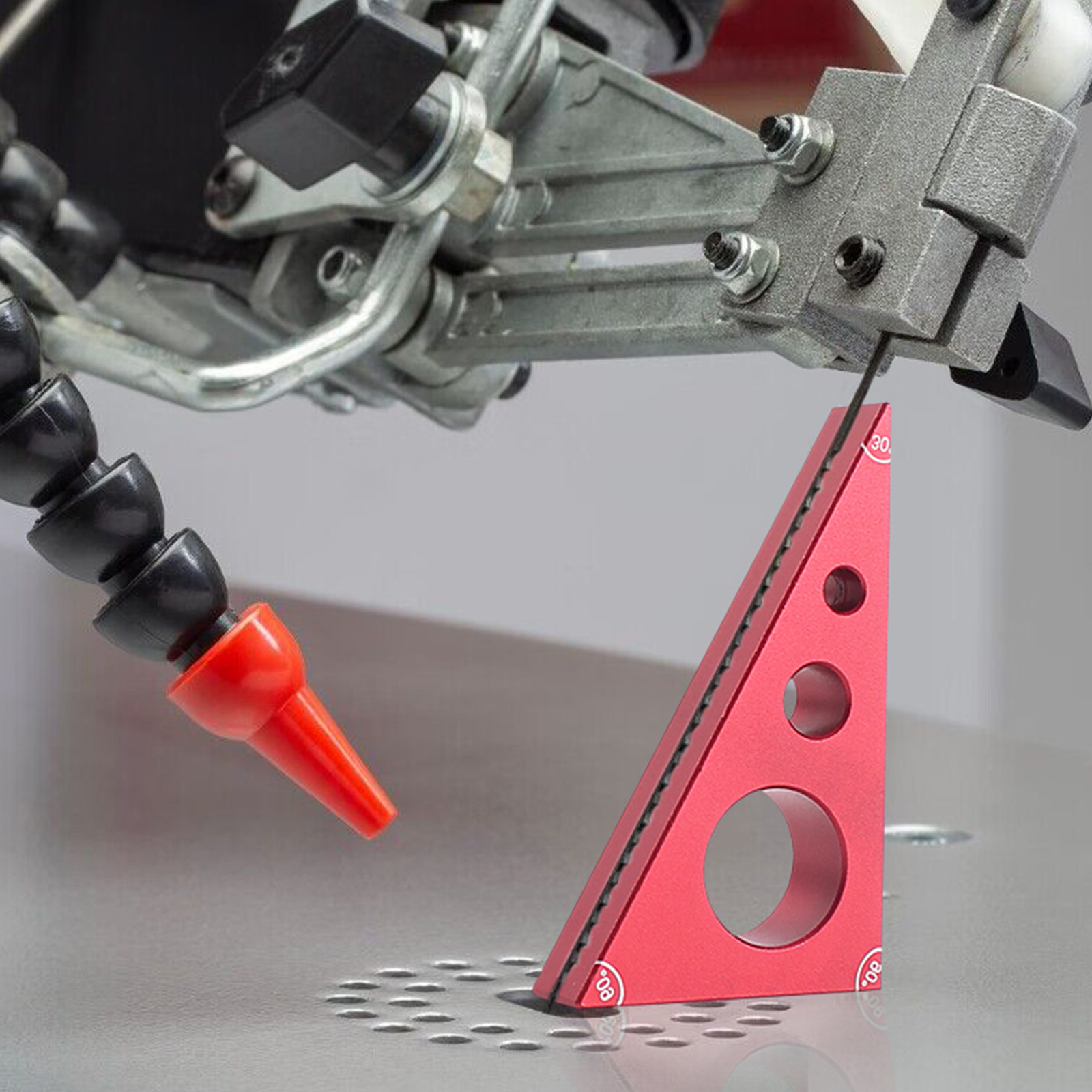 Cuadrado de bolsillo para carpintería, bloque de calibre de aleación de aluminio de ángulo 30/60/90, regla triangular para carpintería, herramienta de medición de altura