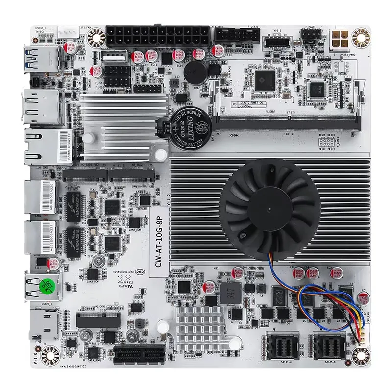 Материнская плата 10GbE N150 I3-N305 с 8 отсеками NAS 8*SATA и 2* M.2, 2x2,5GbE i226-V LAN, материнская плата DDR5 DIY Mini ITX 2XSFF-8643 (опционально)