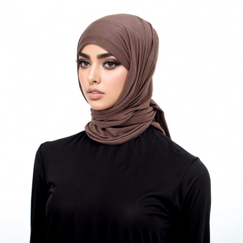 Venta al por mayor Ramadán bufanda triangular lisa Jersey Modal sólido Hijab elasticidad chales musulmanes bufanda algodón Islam chales y chales
