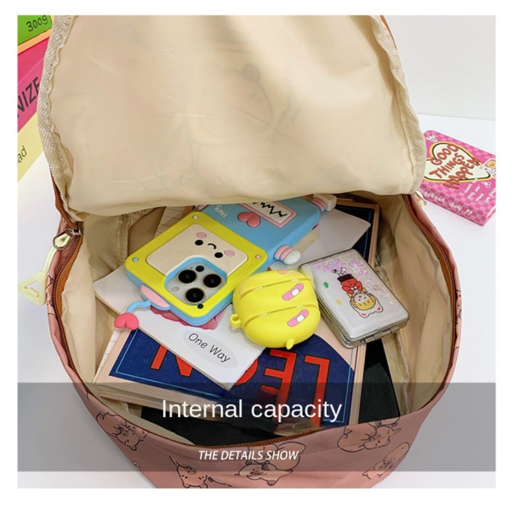 Cute Large Capacity Capybara Backpack Breathable Ultra-light Student Schoolbag Cartoon Nylon Book Bag Stationery Back to school