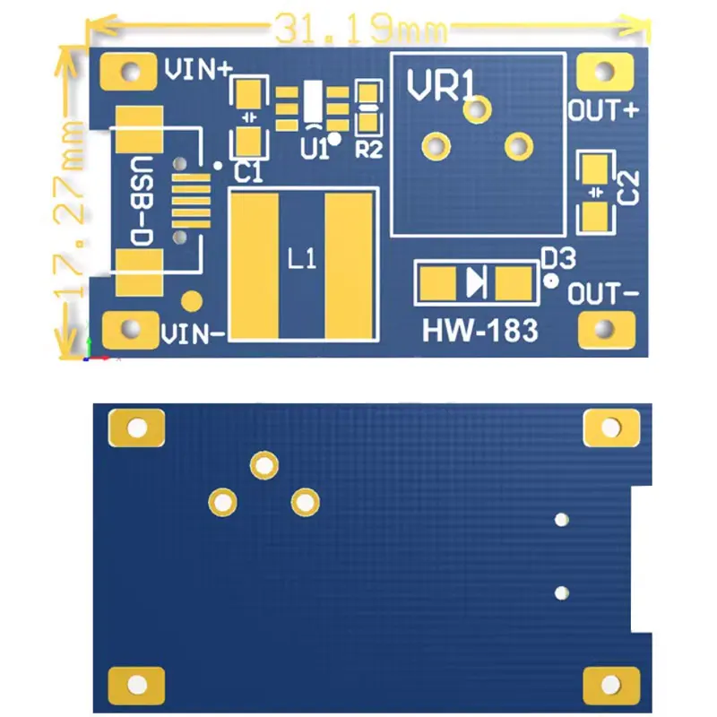 Scheda boost 2a Modulo boost DC-DC alimentatore regolato Ampio ingresso di tensione da 2/24 V a 5/9/12/28 V TYPEC/micro porta regolabile