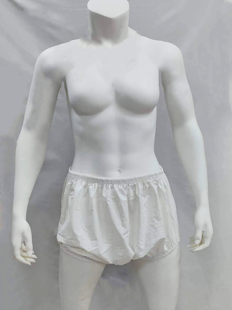 Langkee Haian Inkontinenz-Kunststoffwindelhose für Erwachsene, ABDL, PVC, Farbe Weiß