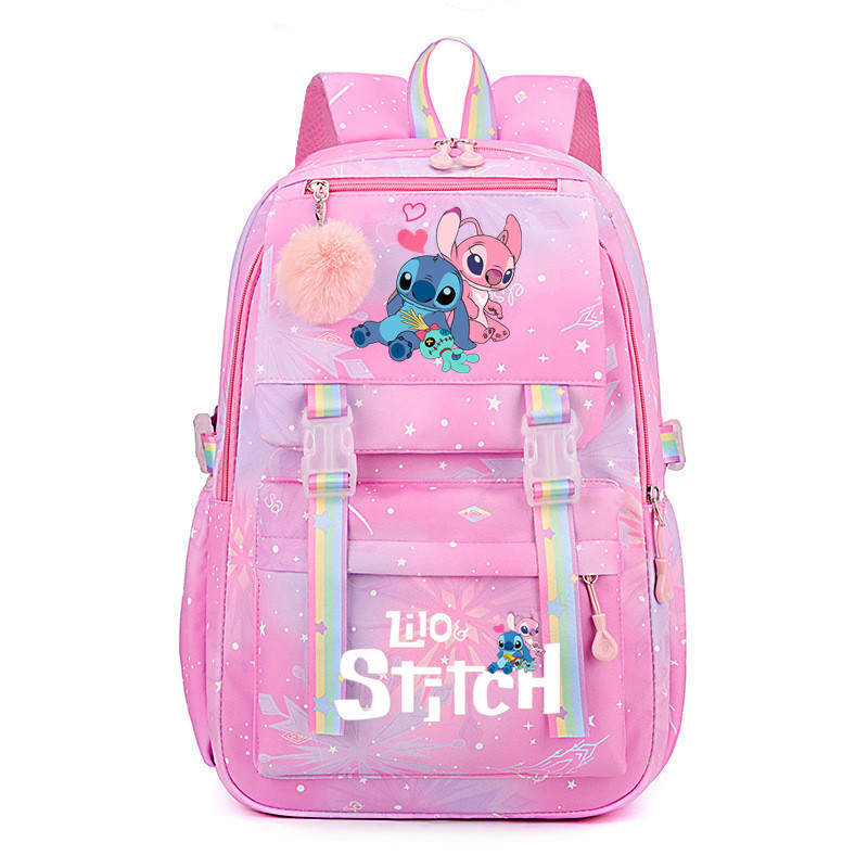 Mochila Lilo y Stitch para mujer, mochilas escolares impermeables de nailon con múltiples bolsillos para estudiantes, niños y niñas, paquete de libros para ordenador portátil
