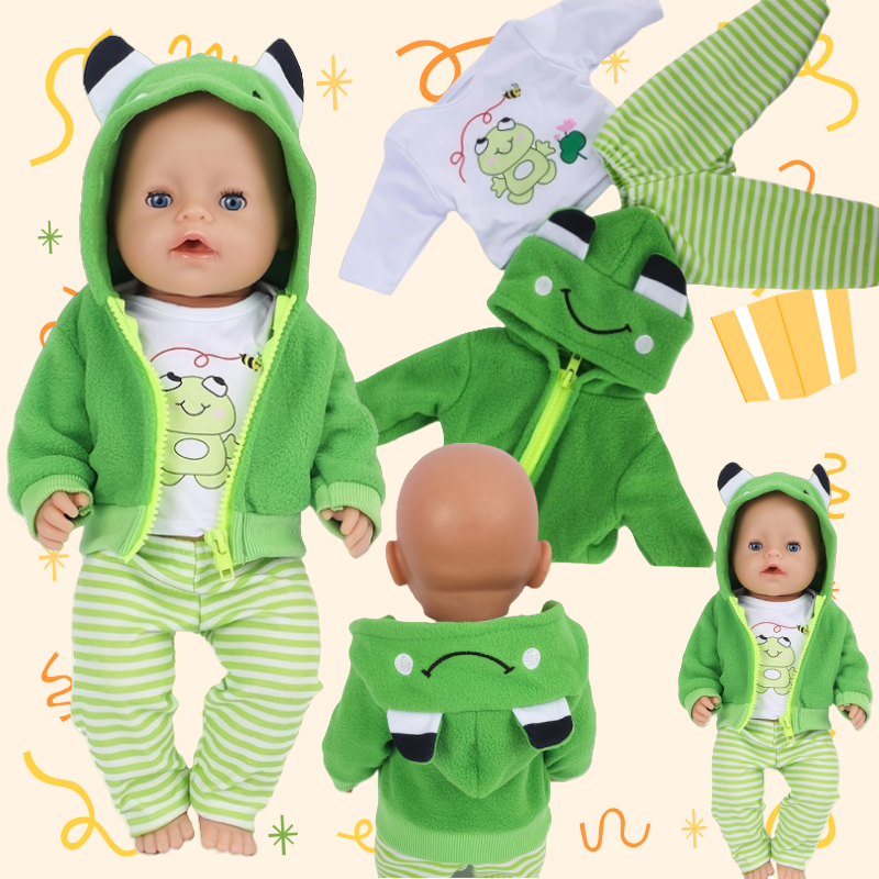 Кукольная одежда 43 см для кукол 17-18 дюймов, кукла Baby Born, милые джемперы, комбинезон, костюм + обувь, теплая одежда на кукле, детский рождественский подарок