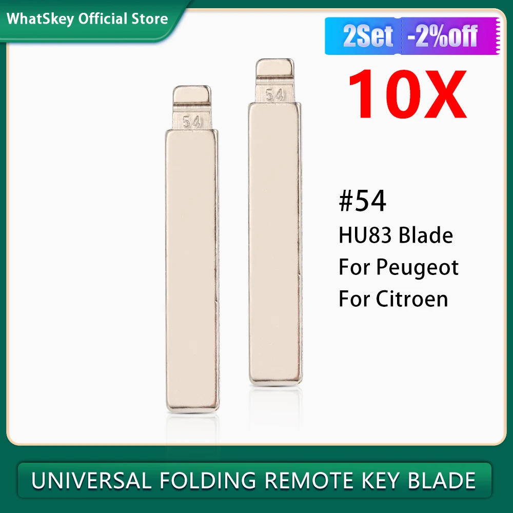 10 Teile/los # 54 ungeschnittene HU83 Funkschlüssel Blank Flip VVDI KEYDIY Lishi Xhorse KD Blade für Citroen C3/C4L/C5 Peugeot 301/307/308/408
