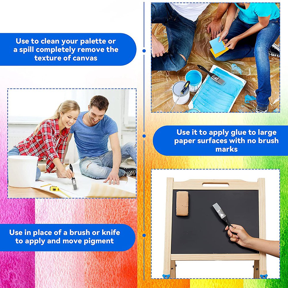 シリコンブラシ,ワイドカラー,フラットシリコン,フレキシブル,アクリルと水性ペイントツール,1インチ