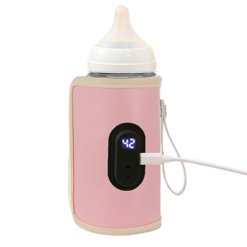 Funda para calentador botella leche con pantalla Digital, funda portátil para biberón