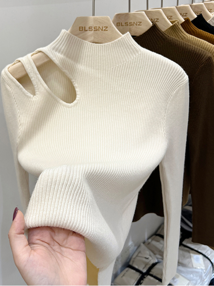 Coltrui Gebreide Dames Trui Geribbelde Truien Herfst Winter Basic Dames Truien Fit Zachte Warme Tops