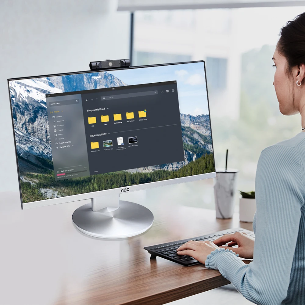 AOC All-in-One Business Desktop AMD R5 5600G 23.8" 16GB RAM 512 GB SSD Windows 11 Home Wi-Fi Adjustable Angle Office Work