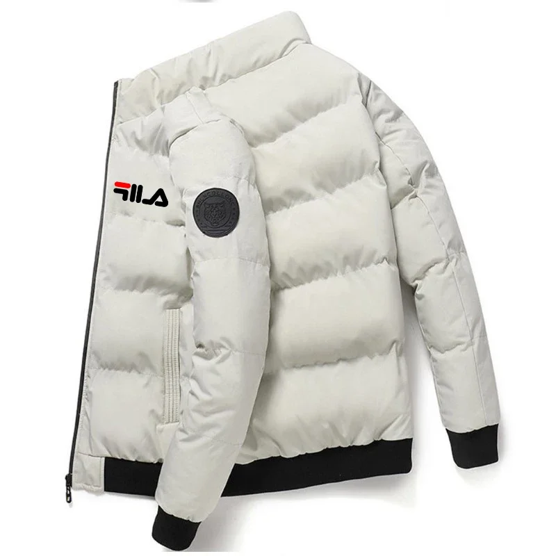 Veste courte d'automne/hiver pour hommes, veste rembourrée en coton pour hommes, à la mode, décontractée, col montant, fermeture éclair, nouvelle collection 2025