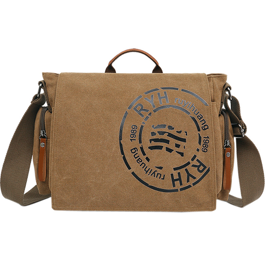 Large Capacity Briefcases Men Travel Bags Canvas Printed Weekend Shoulder Bags Multifunctional Messenger Flap Bags