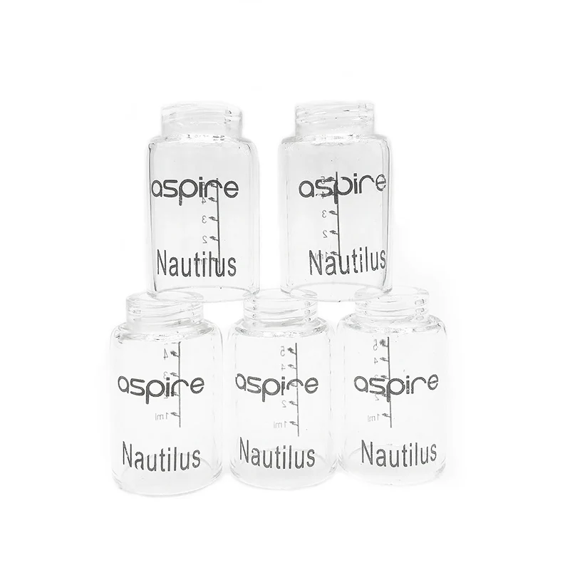 Serbatoio in vetro di ricambio da 5 unità per Aspire Nautilus 5ml Nautilus Mini 2ml Coperchio del serbatoio in vetro Mini contenitore per tazza di vetro