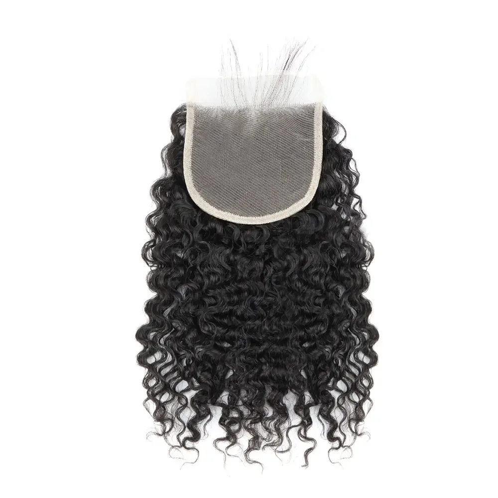 Pixie Curl Closure Only 4x4 Lace Front Closure Brazilian Remy Pixie Curly Human Hair Transparent Lace Closure Only Free Style