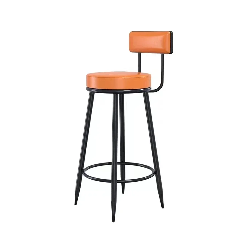 Schmiedeeiserner Barstuhl, hoher Hocker, Heimrückenlehne, Barhocker, Tisch, schwarz, hoher Retro-Bar-Hochstuhl