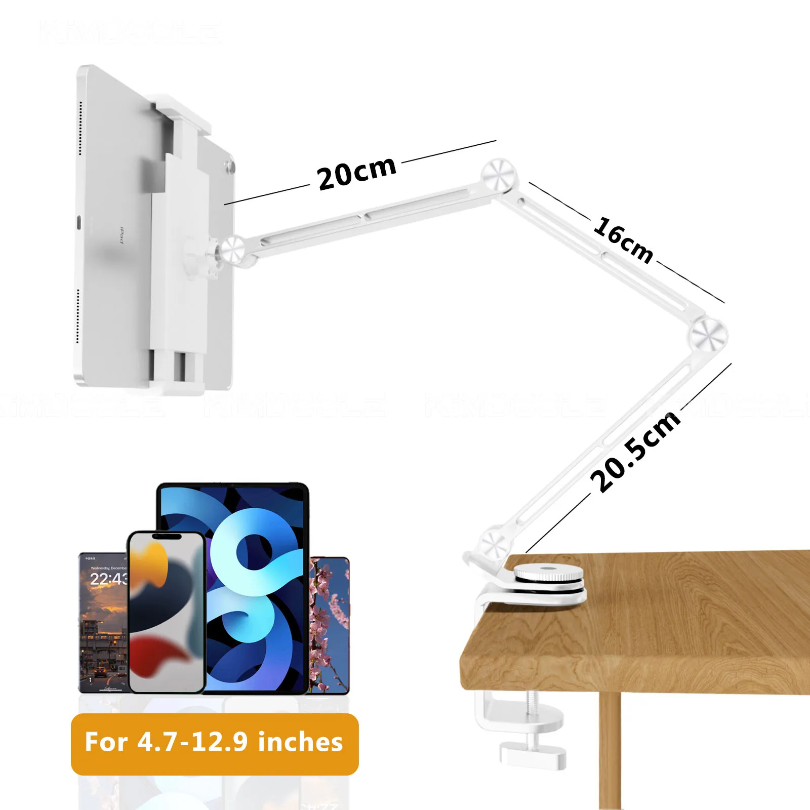 Soporte para tableta de 3 varillas con rotación de 360 y ángulos ajustables Compatible con tabletas, teléfonos y portátiles, portátil y plegable