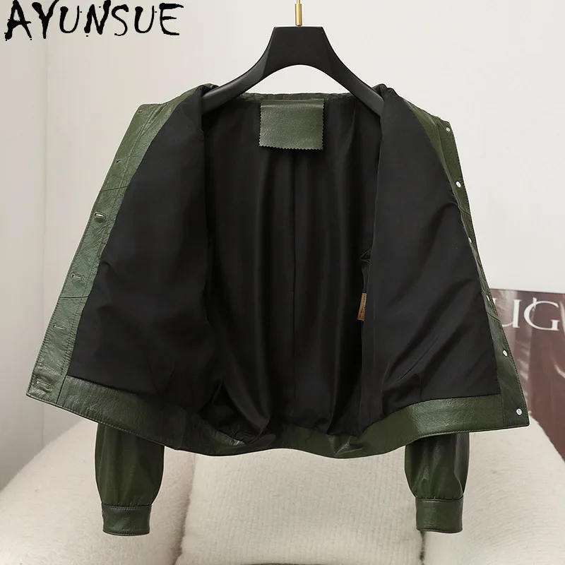 AYUNSUE Echtes Rindsleder Echtes Leder Jacke Frauen Vintage Neue in Mäntel Mode Herbst Kleidung 2024 Frau KOLDUSI SAVE KOLISA