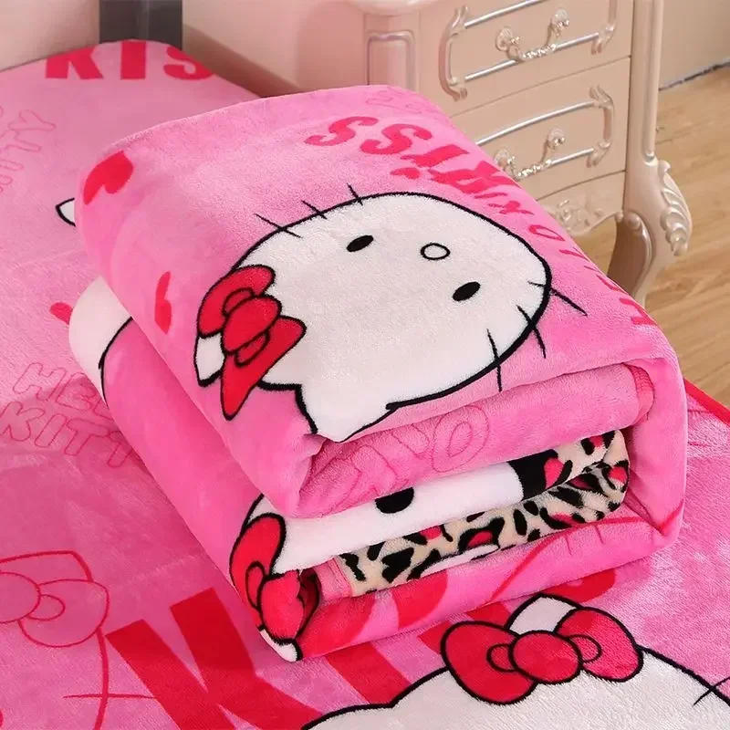 Sanrio hello kitty trapunta ragazza primavera autunno inverno coperta di flanella cartone animato carino lenzuolo trapunta dormitorio per studenti piumino