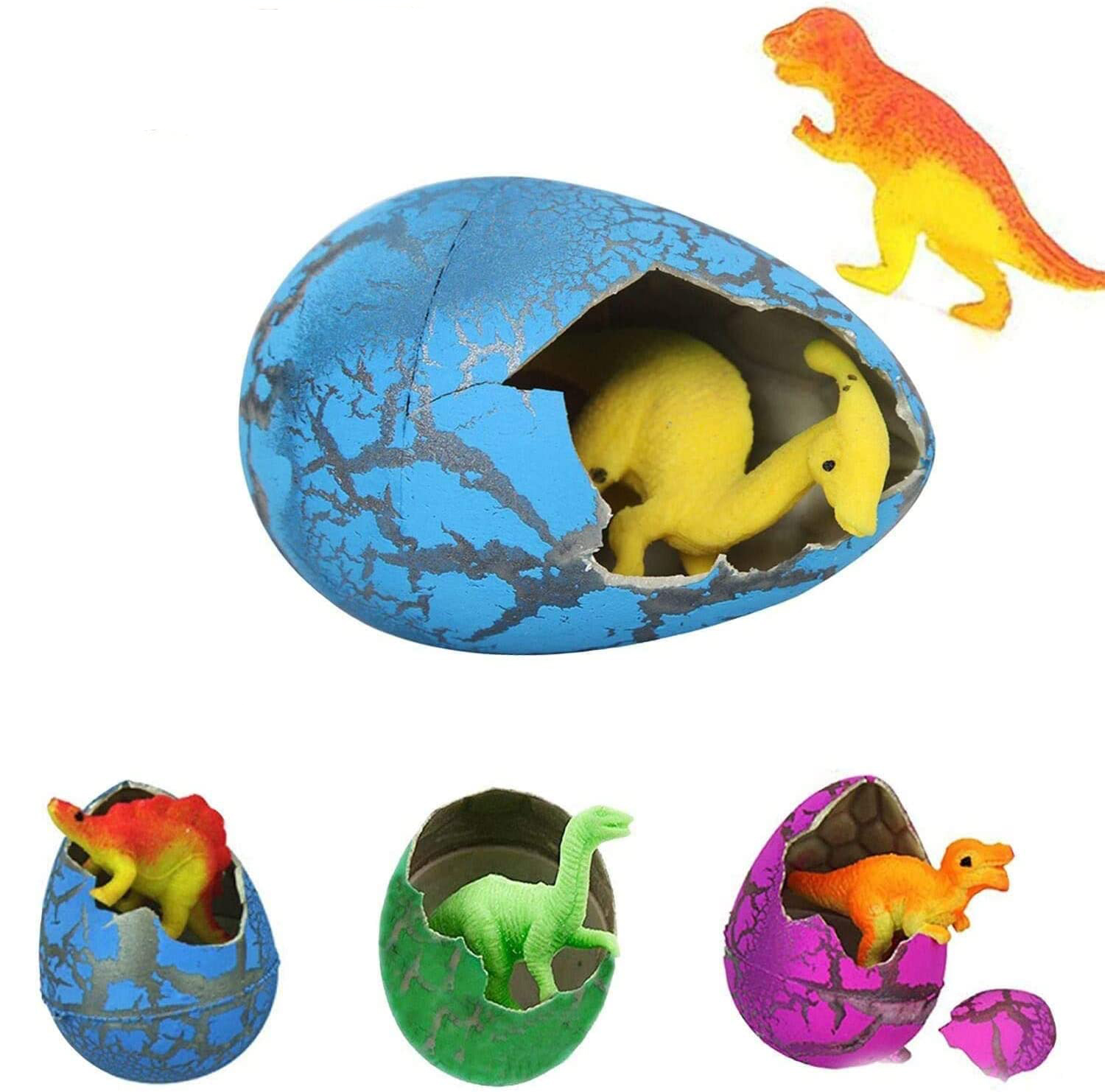 60 Stück Dinosaurier-Eier, wachsen im Wasser, Osterkorbfüller, Luke Egg Crack Science-Sets, Neuheitsspielzeug, Ostergeschenke (Farbe zufällig)