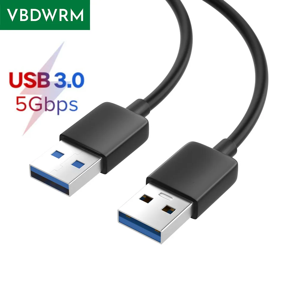 Cable USB 3,0 corto tipo A, cable USB 3,0 macho a macho para ventilador/almohadilla de refrigeración para ordenador portátil, cámara, concentrador USB, interruptor, cable doble USB A macho