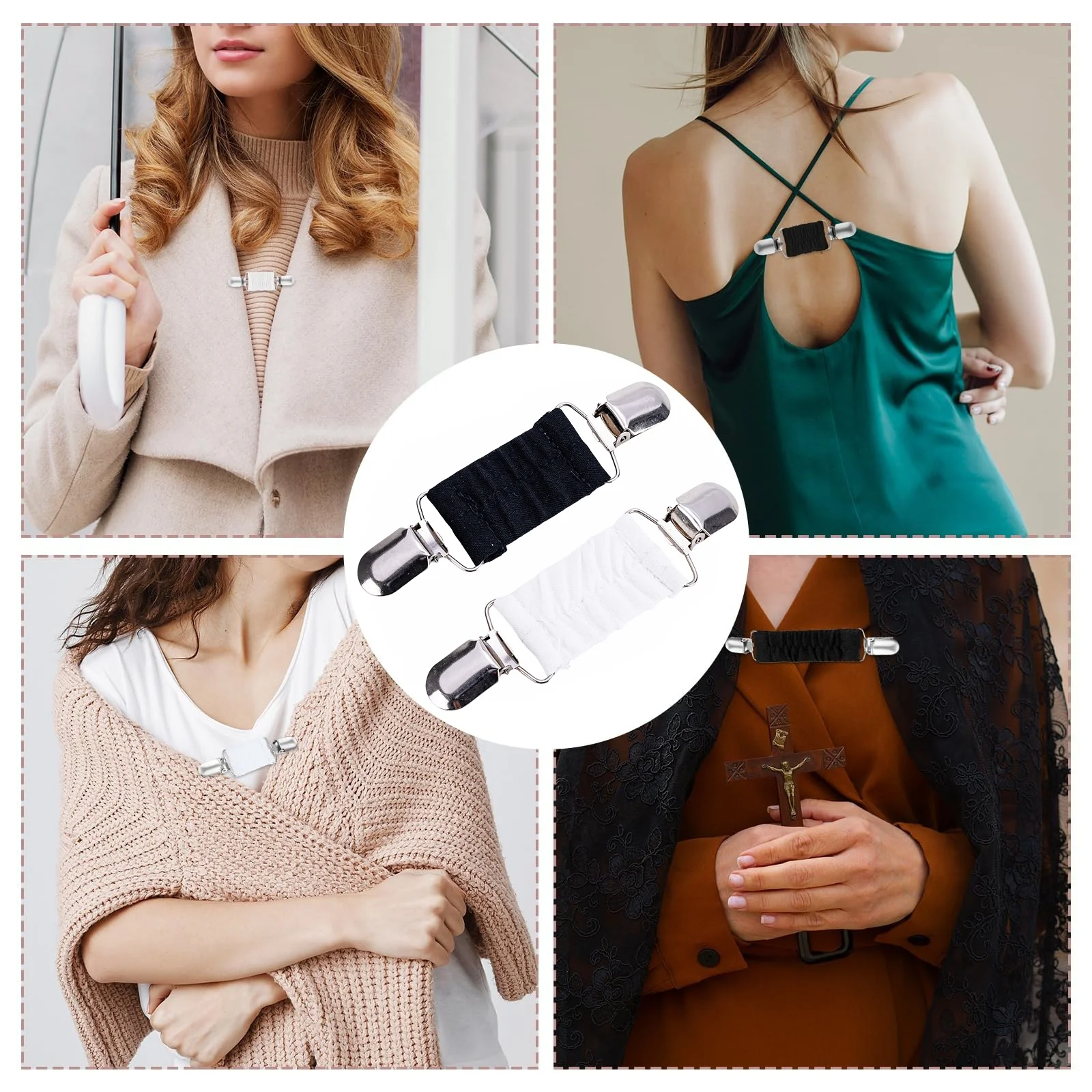 Clips ajustables para cincha trasera, cincher de cintura/suéter/chal para mujer, tensor elástico sin costuras