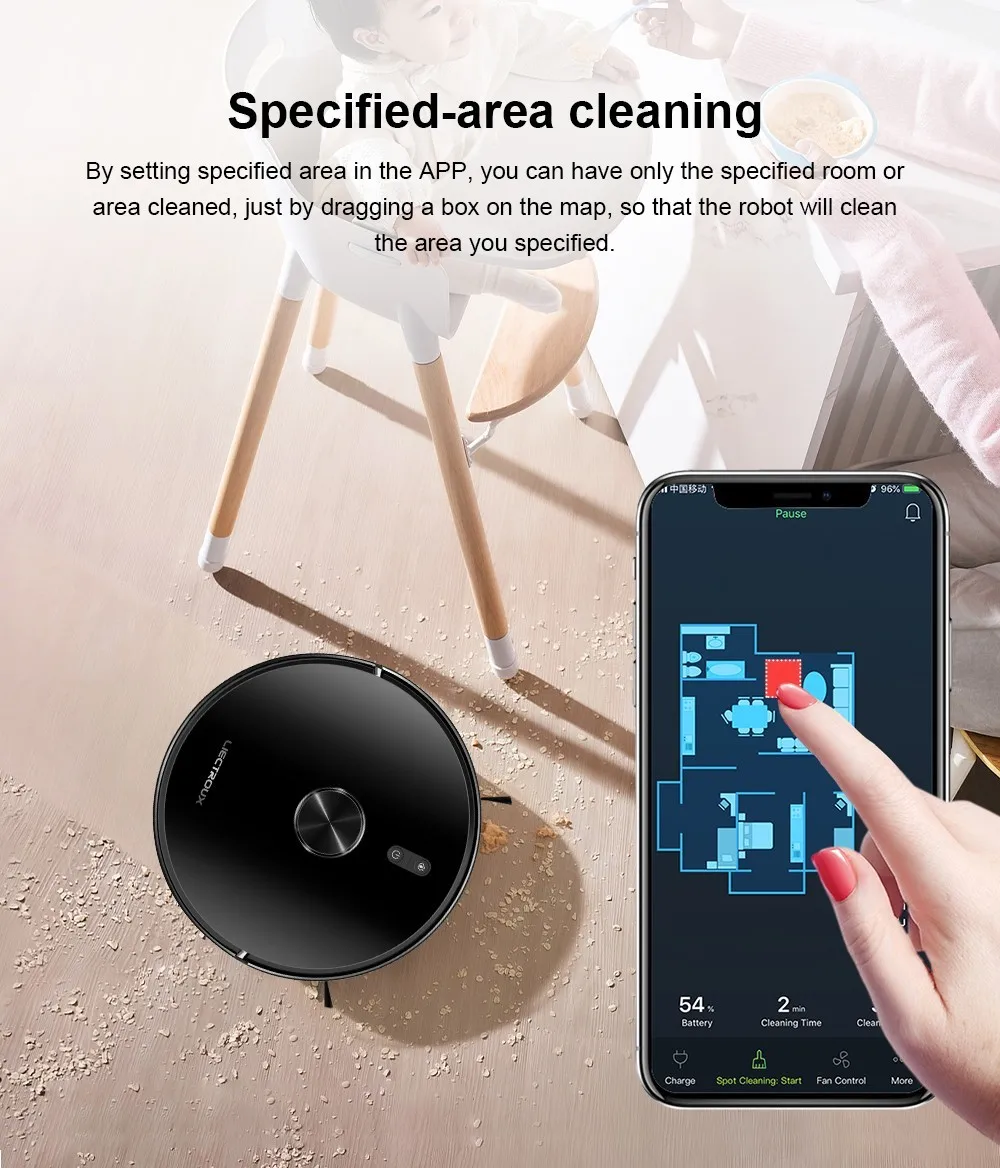 Liectroux X6 LDS Staubsaugerroboter, Laser Lidar Navigation, Nass- und Trockenkombination, 6500Pa Saugkraft, Multi-Floor Map, Y-Form Nasswischen, Turbo Boosting Teppichreinigung, APP No-Go Zone, Selektiver Bereich