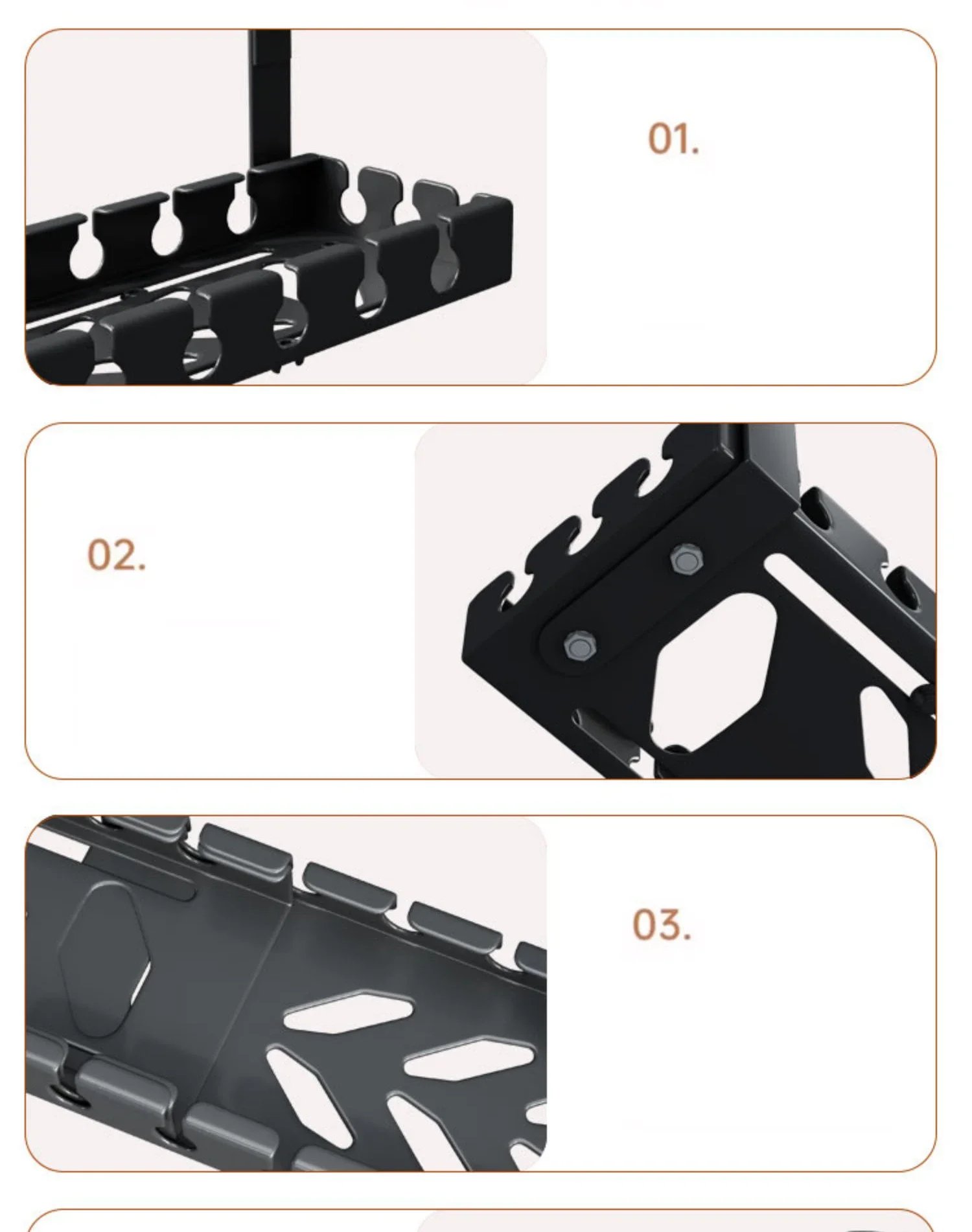 Desk Cable Management Tray Wire Management Cable Tray for Wire Organizer Charging Data Cord PC Computer Cord Rack in Office Home