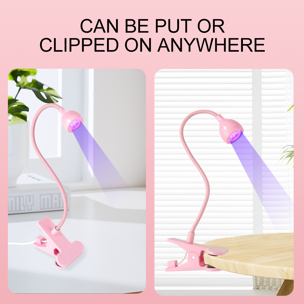 Lampe UV LED pour sécher les ongles en Gel, vernis à ongles, bureau Flexible à clipser, Mini lampe à ongles USB Portable, sèche-lumière UV pour Salon de manucure