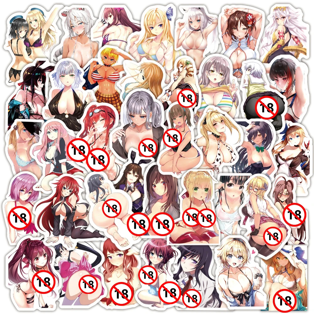 10/30/50PCS Anime Hentai Waifu Girl Stickers for Laptop Motorcycle Guitar DIY Graffiti Decals Sexy Girls Sticker Toys Wholesale