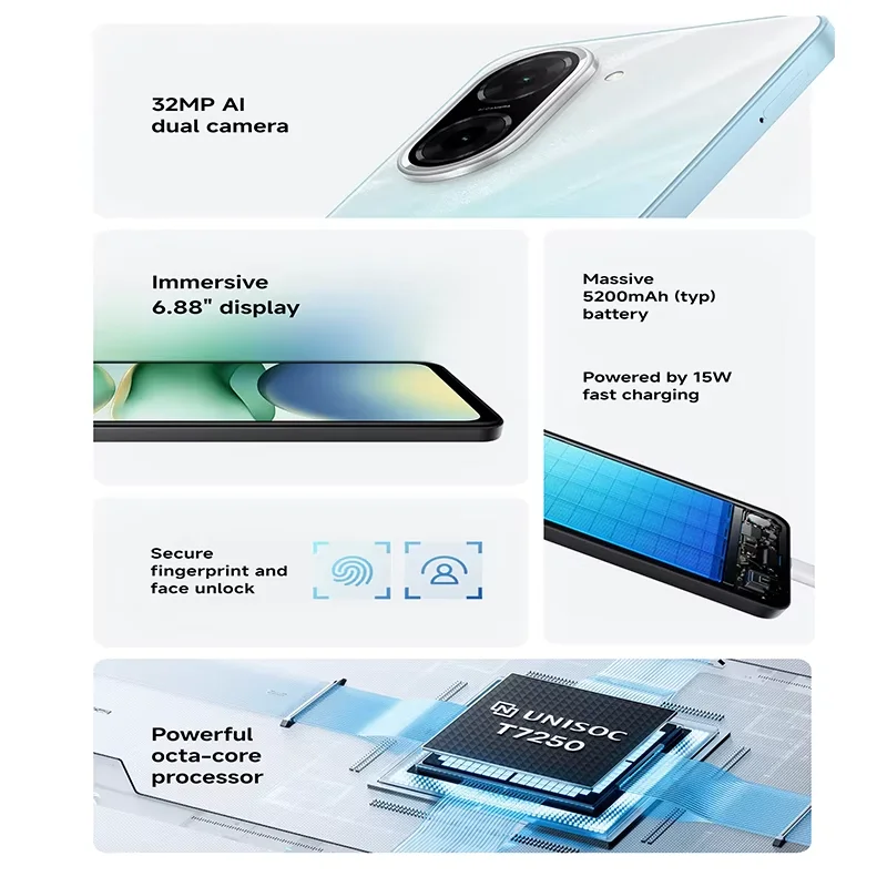 Versione globale Xiaomi Redmi A5 6,88” 120Hz Display 32MP Fotocamera 5200mAh Grande batteria Android 15 Cellulari