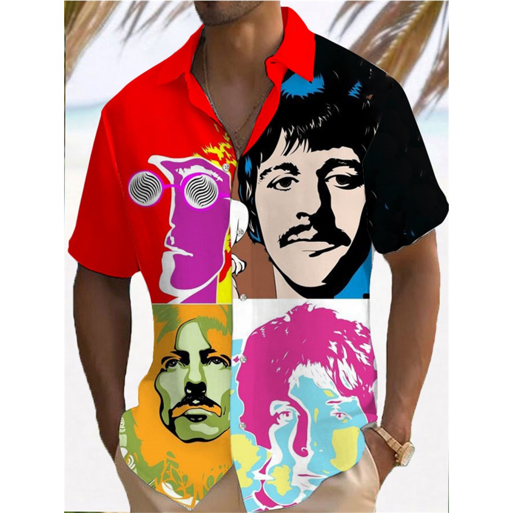 2024 lose atmungsaktive Hawaiian Shirt Männer Kleidung Top Charakter Herren Shirt Sommer lässige Mode Kurzarm Shirt für Männer